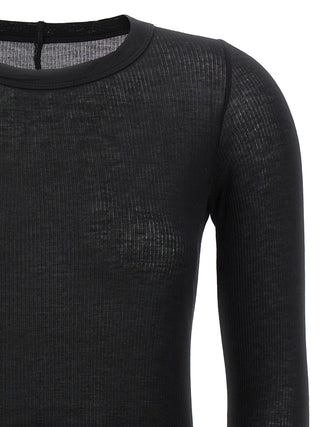 Black Viscose Long Sleeve T-Shirt