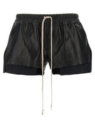 Black Lamb Leather Bermuda Shorts