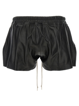 Black Lamb Leather Bermuda Shorts