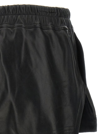 Black Lamb Leather Bermuda Shorts