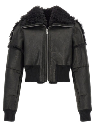 Black Lamb Fur Leather Jacket