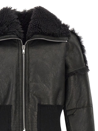 Black Lamb Fur Leather Jacket