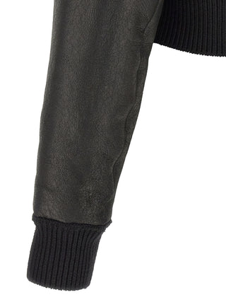 Black Lamb Fur Leather Jacket