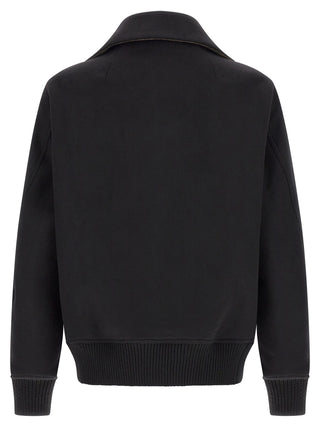 Black Virgin Wool Bomber