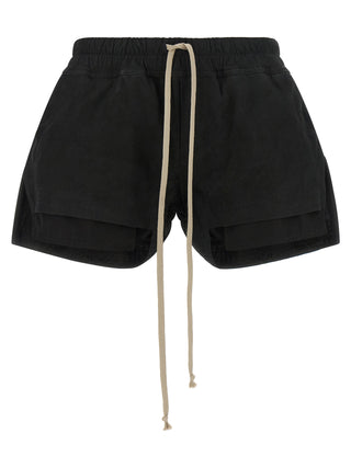 Black Lamb Leather Bermuda Shorts