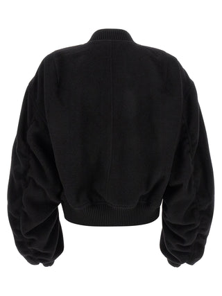 Bomber negro de lana virgen