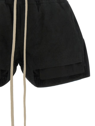 Black Lamb Leather Bermuda Shorts