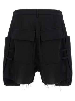 Black Wool Bermuda Shorts