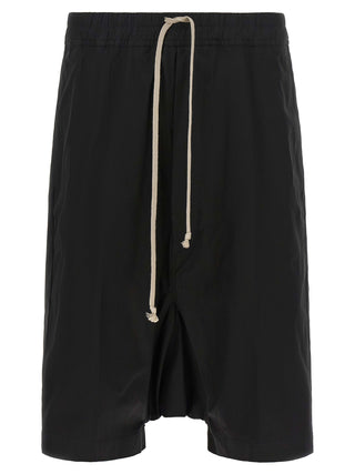 Black Cotton Bermuda Shorts