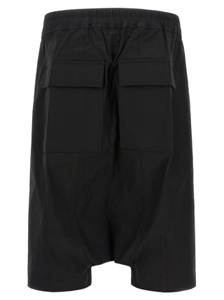 Black Cotton Bermuda Shorts