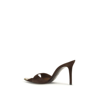 Brown Calf Leather Bos Taurus Stiletto Heel Sandals