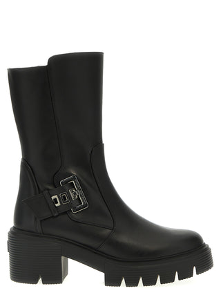 Black Calfskin Ankle Boots