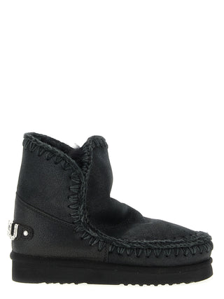 Black Lamb Leather Ankle Boots