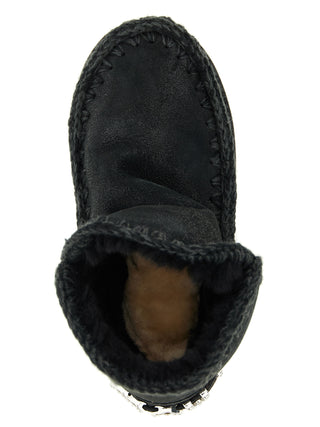 Black Lamb Leather Ankle Boots