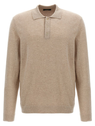 Beige Virgin Wool Polo Shirt