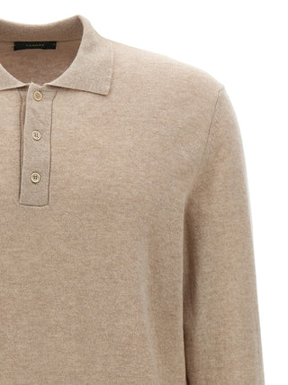 Beige Virgin Wool Polo Shirt