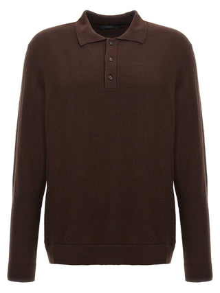 Brown Virgin Wool Polo Shirt