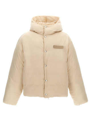White Polyamide Full-Length Jacket