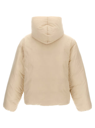 White Polyamide Full-Length Jacket