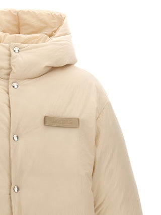 White Polyamide Full-Length Jacket