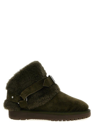 Bicolor Leather Ankle Boots