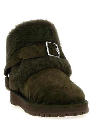 Bicolor Leather Ankle Boots