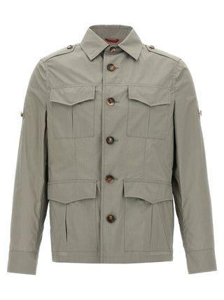 Bicolor Cotton Shell Jacket