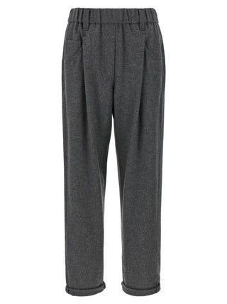 Pantalones casuales de lana virgen gris