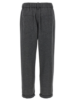 Pantalones casuales de lana virgen gris