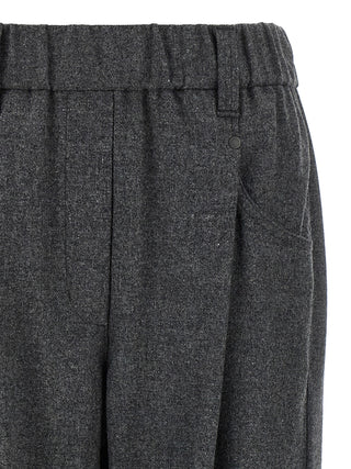 Pantalones casuales de lana virgen gris