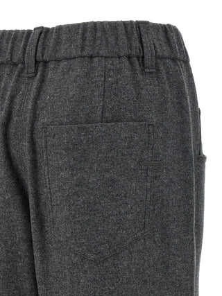 Pantalones casuales de lana virgen gris