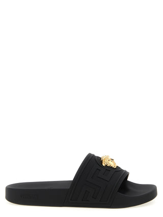 Sandalias de vidrio negras