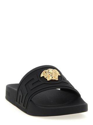 Sandalias de vidrio negras
