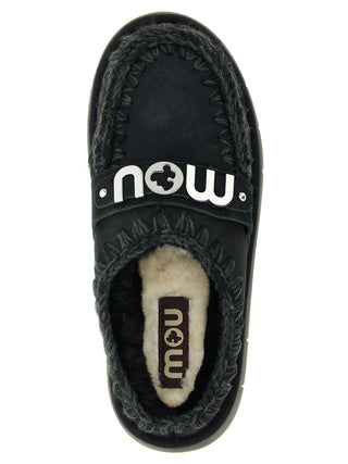 Black Lamb Leather Clogs