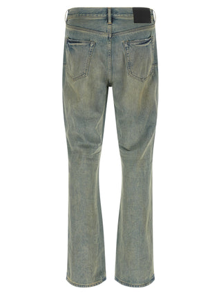 Blue Cotton Flared Jeans