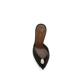 Black Calf Leather Bos Taurus Stiletto Heel Sandals