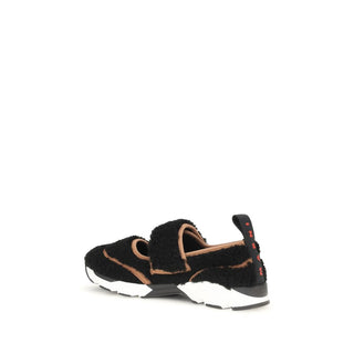 Black Polyamide Athletic Sneakers