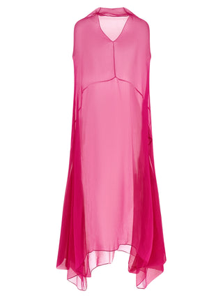 Fuchsia Silk Midi Dress
