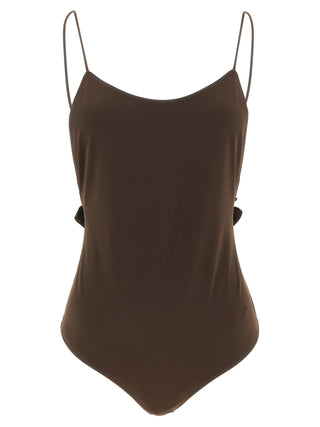 Brown Polyamide One-Piece Swimsuit