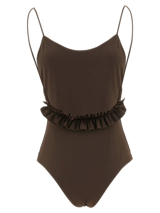 Brown Polyamide One-Piece Swimsuit