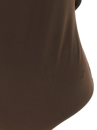 Brown Polyamide One-Piece Swimsuit