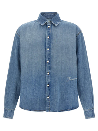 Blusa de algodón azul