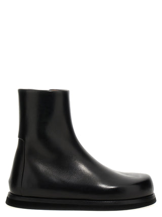 Black Calfskin Ankle Boots