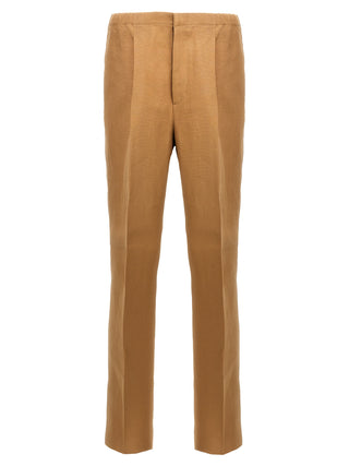 Beige Paper Casual Pants