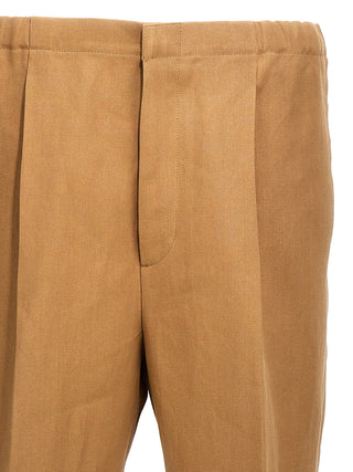 Beige Paper Casual Pants