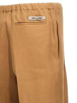Beige Paper Casual Pants