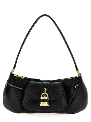 Black Calfskin Shoulder Bag