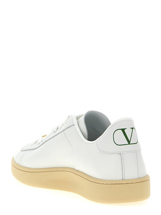 White Calfskin Low Top Sneakers