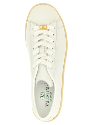White Calfskin Low Top Sneakers