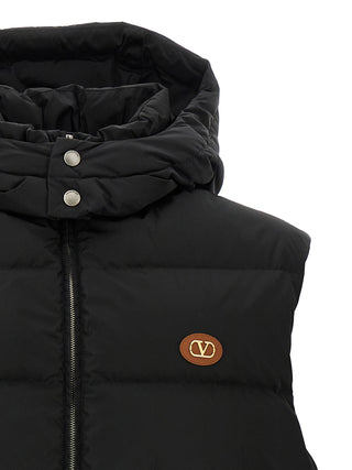 Black Polyamide Sleeveless Jacket